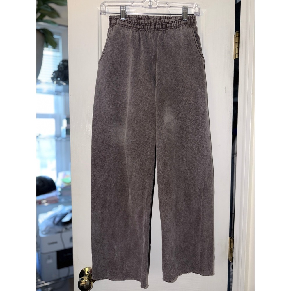 Los Angeles Apparel Sweatpants Womens S Charcoal Good Wide Leg Heavy Fleece 14oz